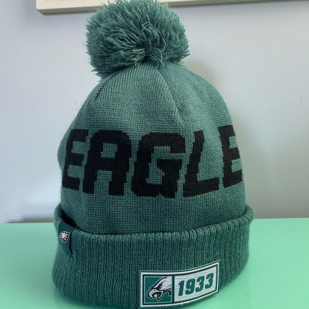 NFL Eagles Official Pom Cuffed Knit Hat